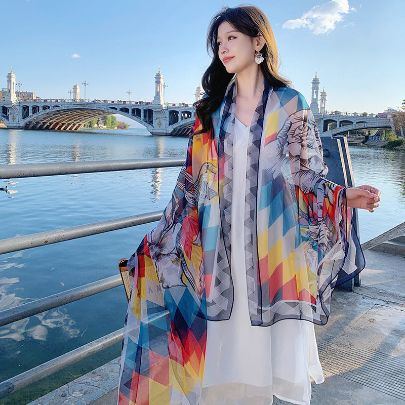 Beach Travel Long Outer Match Shawl
