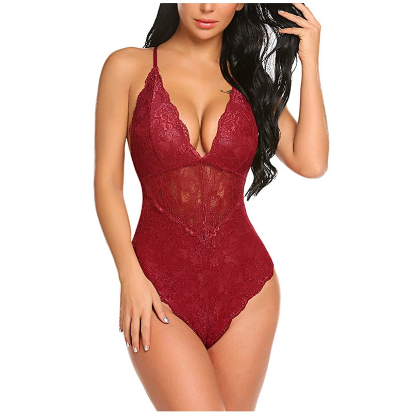 European and American Lace Lingerie – Elegant One-Piece Design
