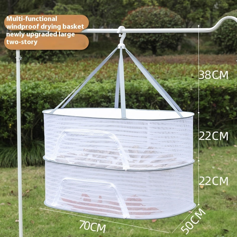 Hanging Network Dry Goods Artifact - Foldable Fly Cage for Balcony Drying