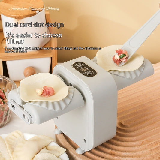 Electric Double-Headed Dumpling Maker – Fast & Easy Mold, Green