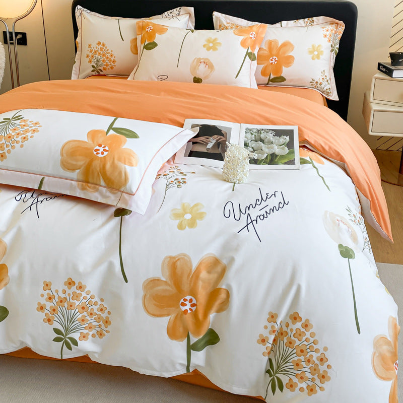 Cotton Four-piece Cotton Quilt Cover Bed Sheet Bedding