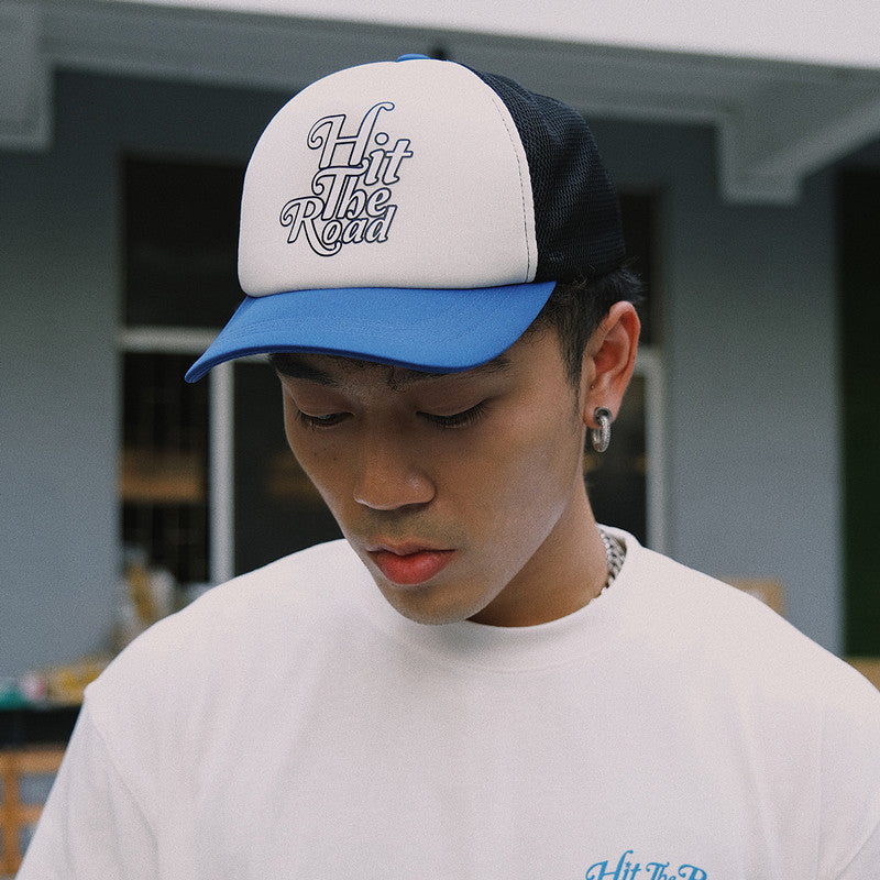 Blue & White Retro Cotton Adjustable Cap
