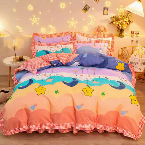 Princess Wind Bed Skirt Girl Heart Bed Sheet Set