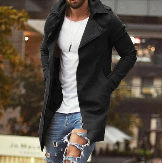 Spring Men Jacket Mid-length Slim Large Size Windbreaker Men Casual Jacket
