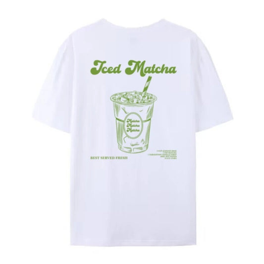 Retro Beautiful T-shirt Cute Matcha Short Sleeve