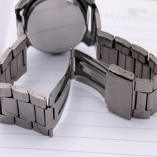Fashion Gear Compass Turntable Steel Watch - Couple's Timepieces