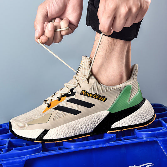 Men's Summer Breathable Lightweight Popcorn Flying Woven Running Shoes