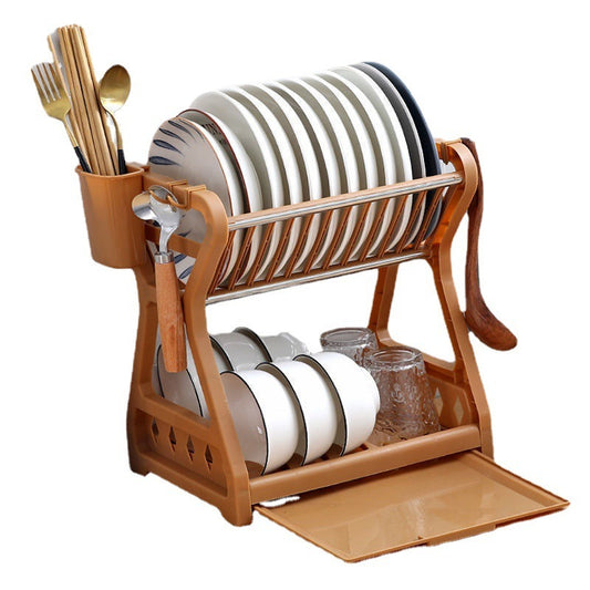 Kitchen Double Stacking Dish Rack Draining Shelf