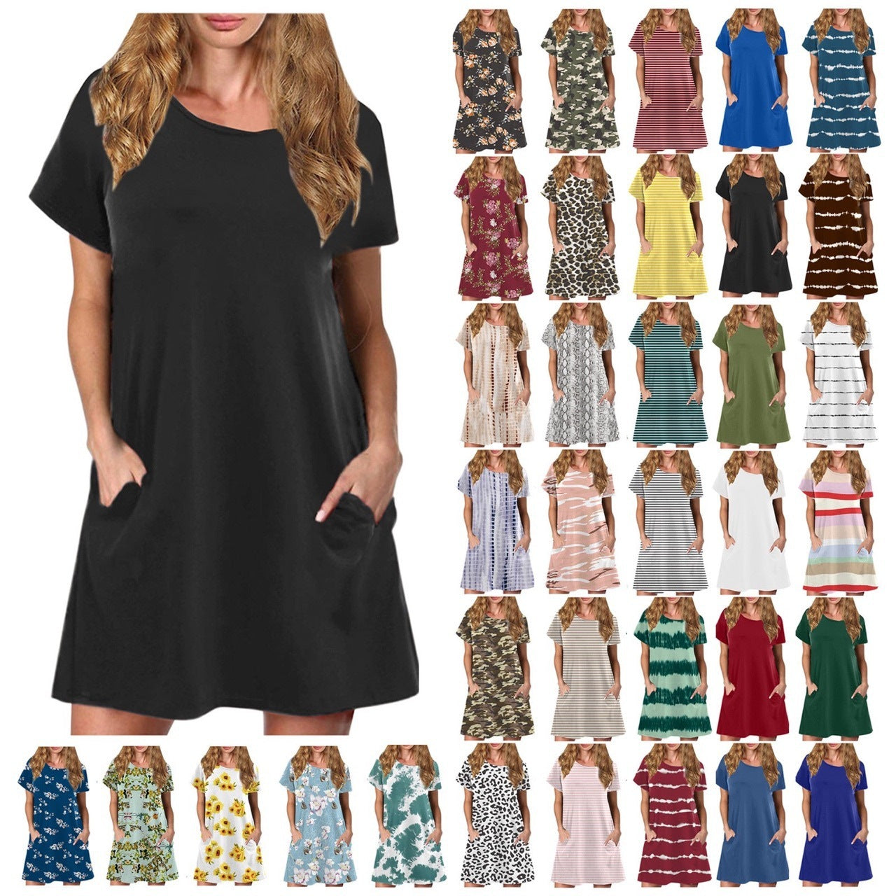 Summer Pullover Medium Style Dress for Women