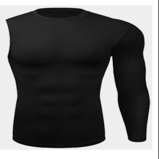 Men's tightsports top with product details on a white background