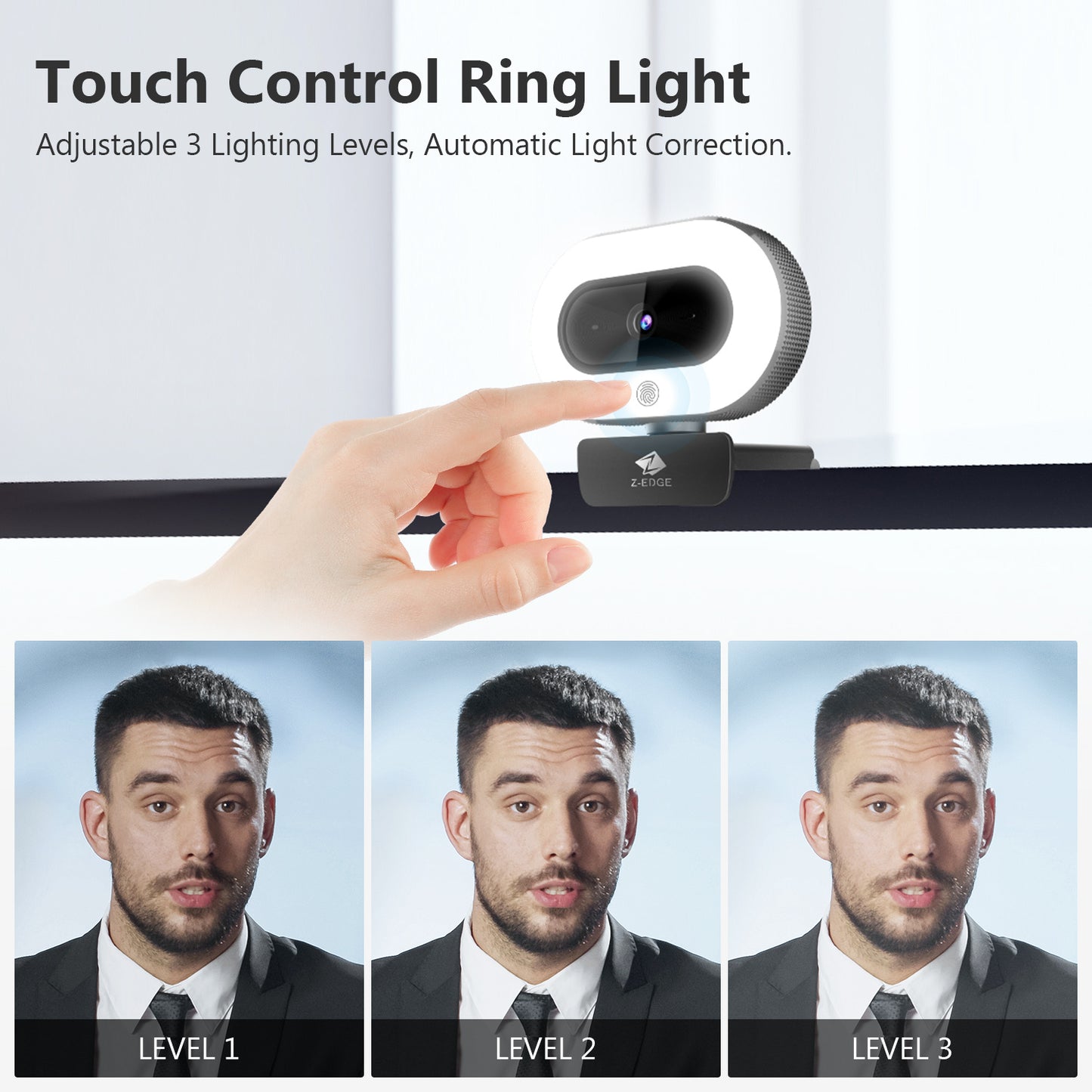 Z-EDGE ZW560D Full HD 1080P Webcam Auto Focus Web Camera For PC-Desktop-Laptop
