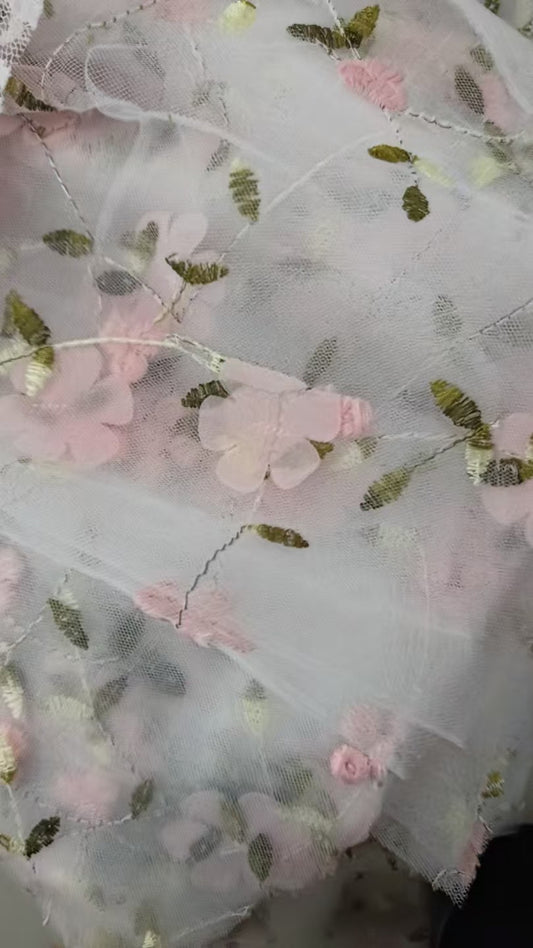 Women's Three-dimensional Flower Transparent Net Socks