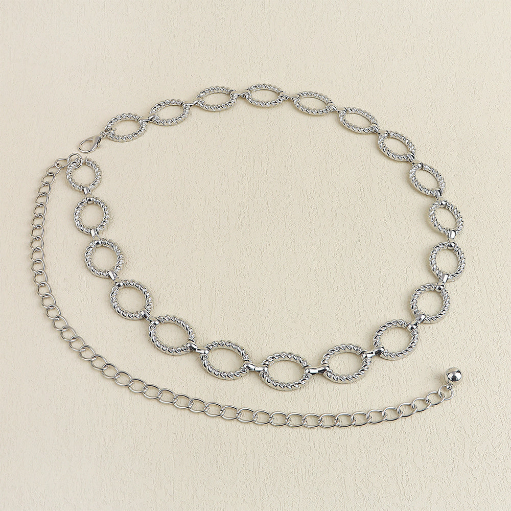 Waist Chain - Women Senior Sense Circle Wavy Metal Chain