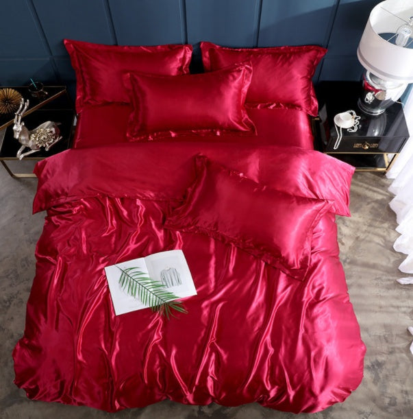 Bed Sheet Quilt Cover Naked Sleep Cool Silk Single Three Piece Set