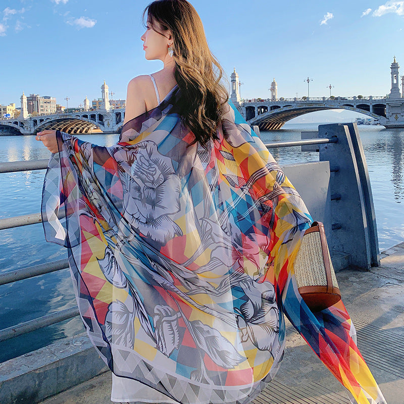 Beach Travel Long Outer Match Shawl