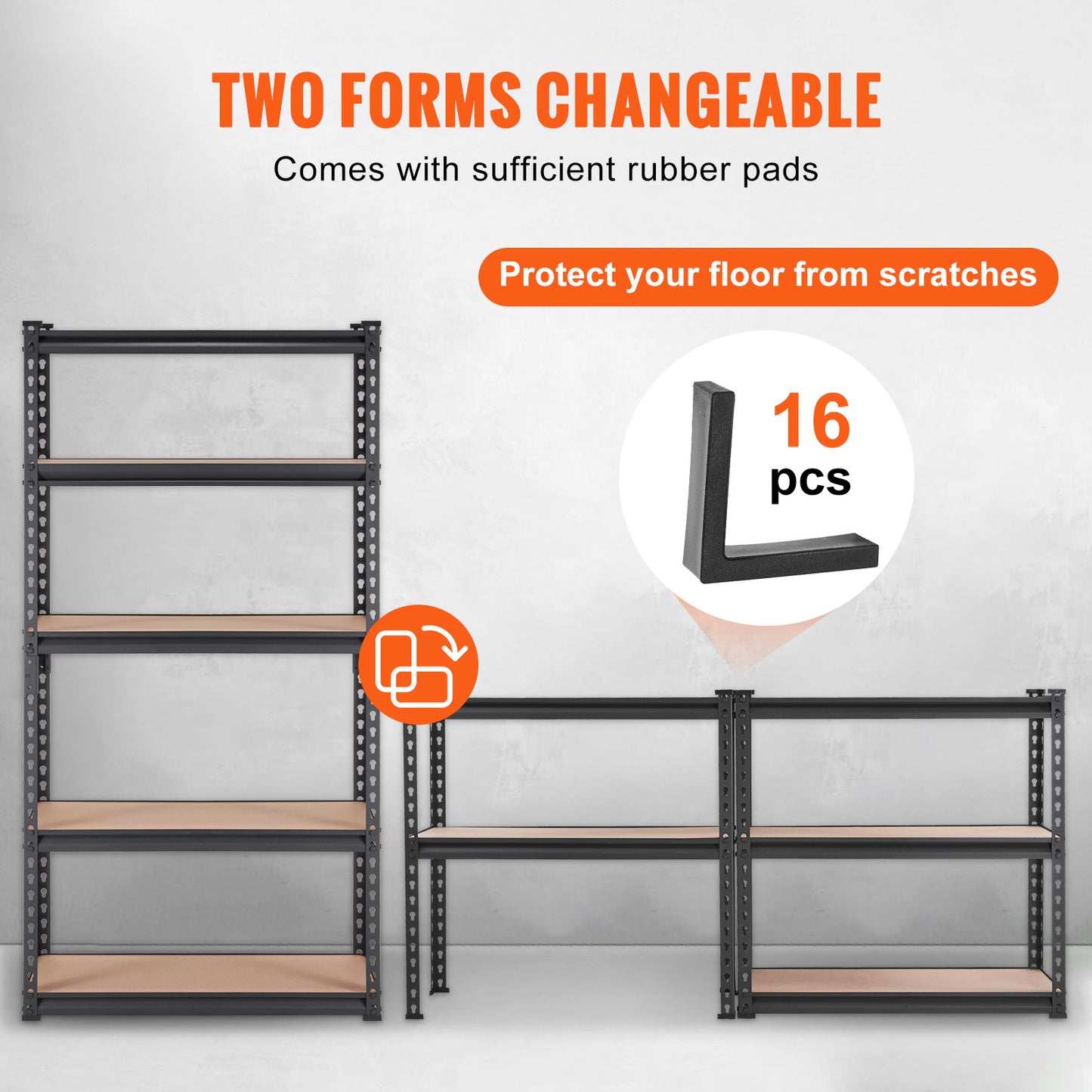 VEVOR Storage Shelving Unit, 5Tier Adjustable, 2000 Lbs Capacity, Heavy Duty Garage Shelves Metal Organizer Utility Rack, Black, 30L X 12W X 60 H For Kitchen Pantry Basement Bathroom Laundry