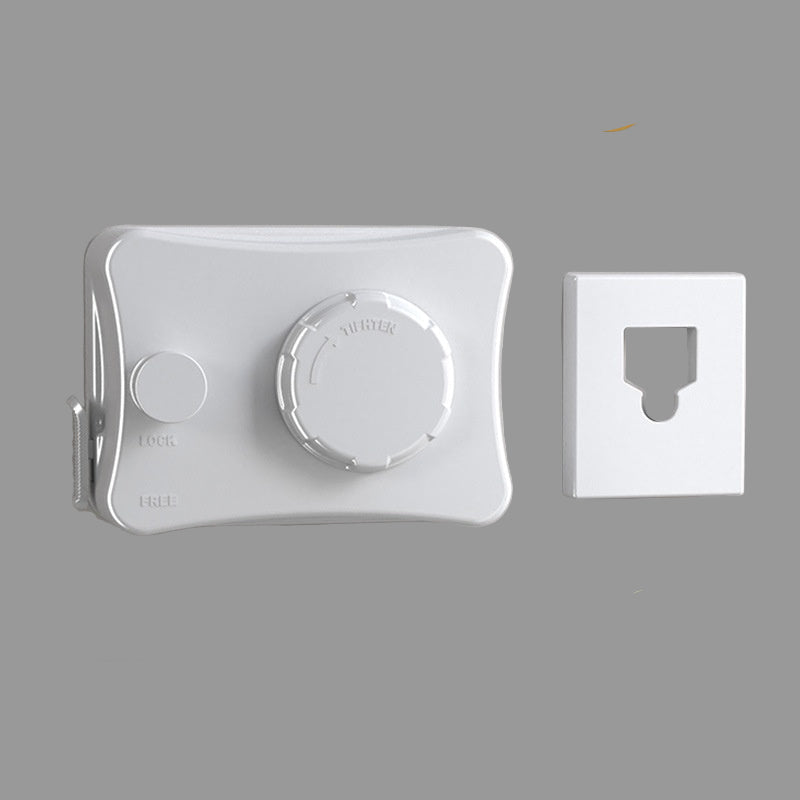 White nail-free/punch double-use tool with dimensions and features on a gray background