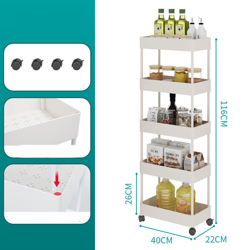 Bathroom Kitchen Mobile Trolley Debris Sorting Storage Rack