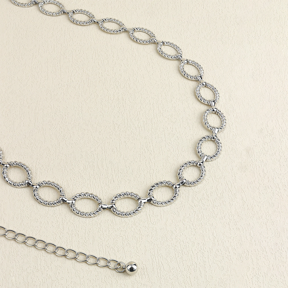 Waist Chain - Women Senior Sense Circle Wavy Metal Chain