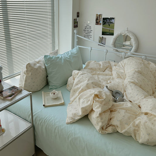 Small Flower Bed Sheet Four-Piece Cotton Set - Nordic Style Bedding
