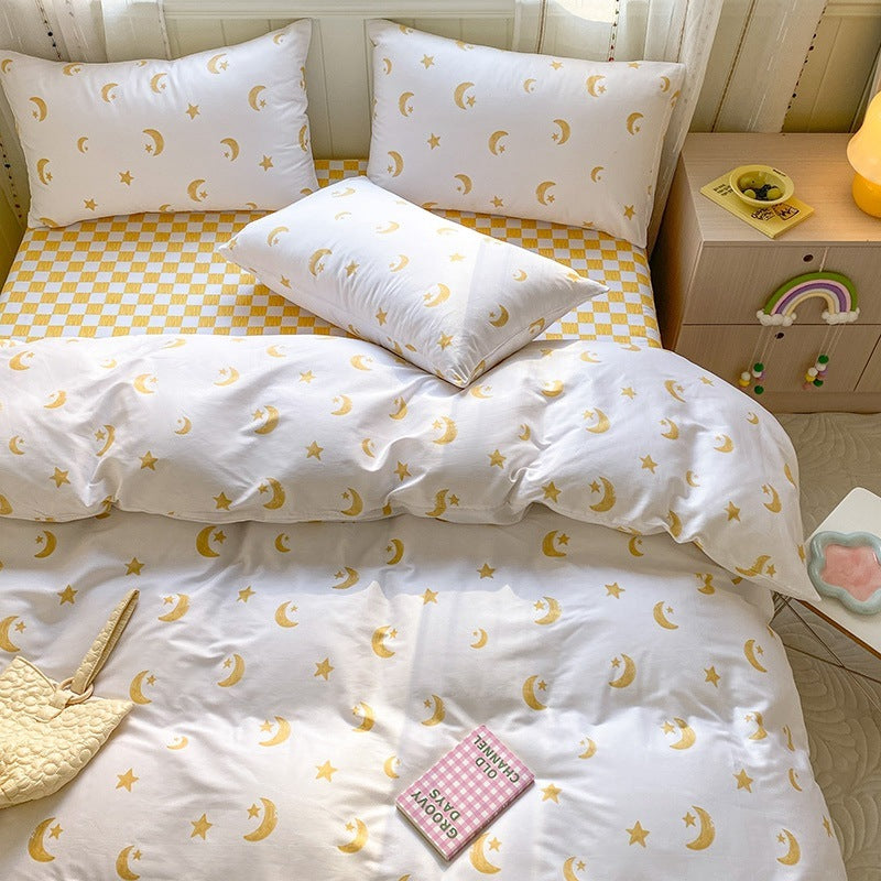 Printed Cartoon Girl Quilt Cover Cotton Four-piece Bed Sheet