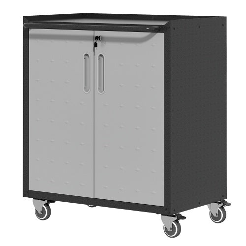 Heavy-Duty Metal Garage Storage Cabinet With Wheels - Sturdy And Durable Tool Storage Cabinet For Garage, Office, And Home Organizer Solutions