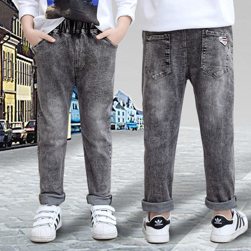 Boys Jeans - Autumn and Winter New One-piece Velvet