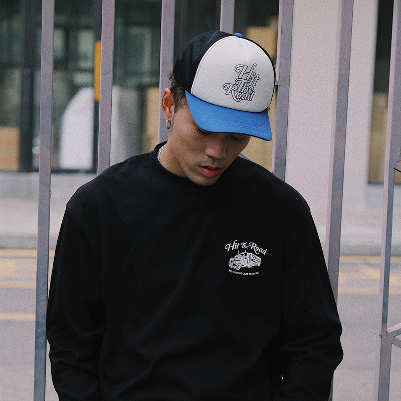 Blue & White Retro Cotton Adjustable Cap