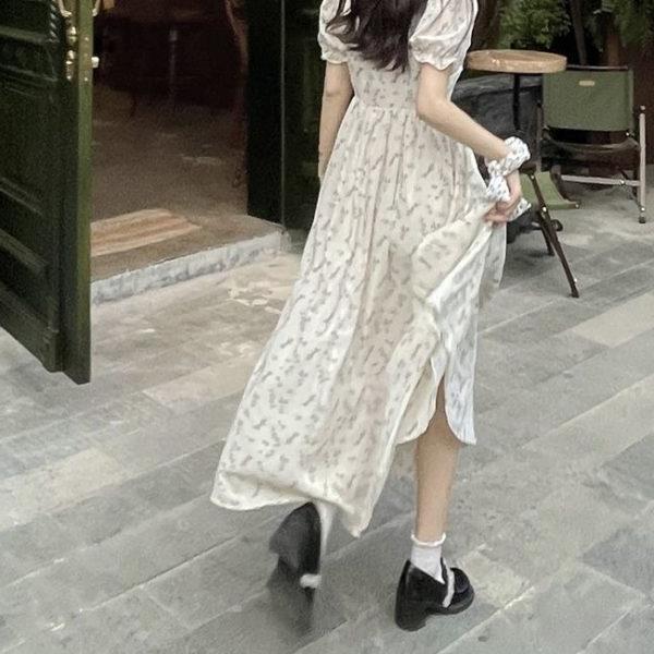 Summer New Wear Cream Puff Sleeve Dress