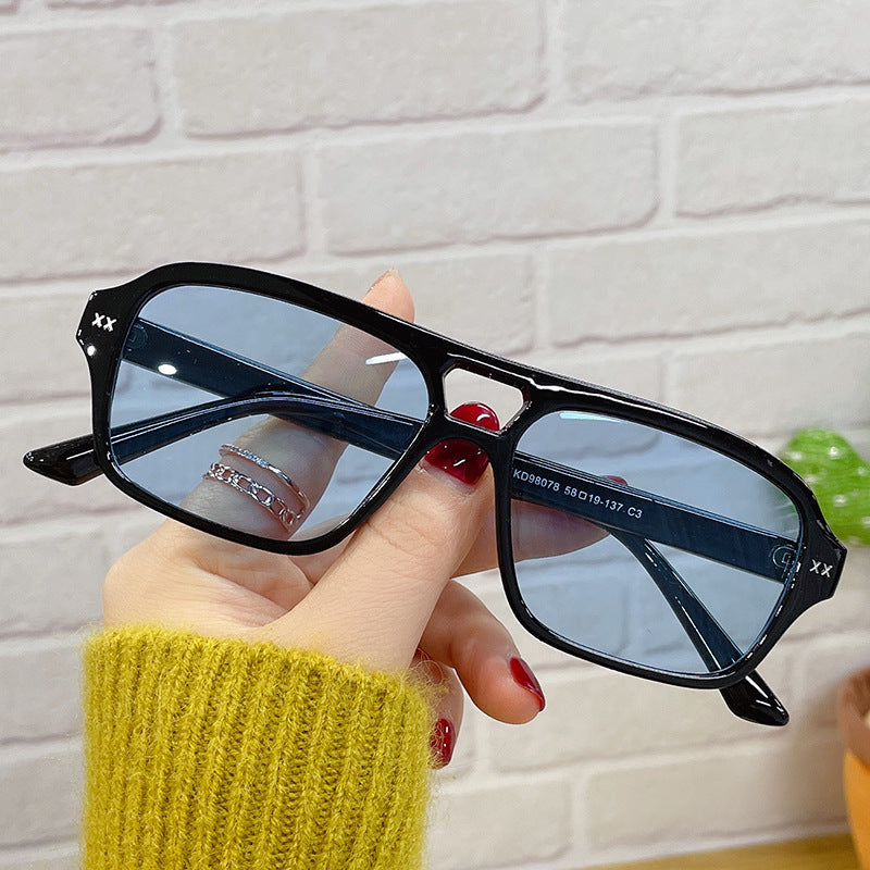 Retro Double Bridge Polygonal Sunglasses for Men and Women