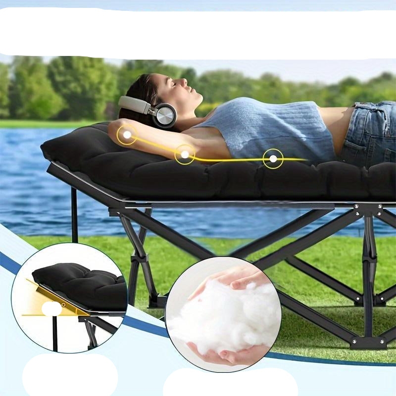 Grey Heavy-duty Folding Camping Bed With Storage Bag Suitable For Travel, Office And RV Travel