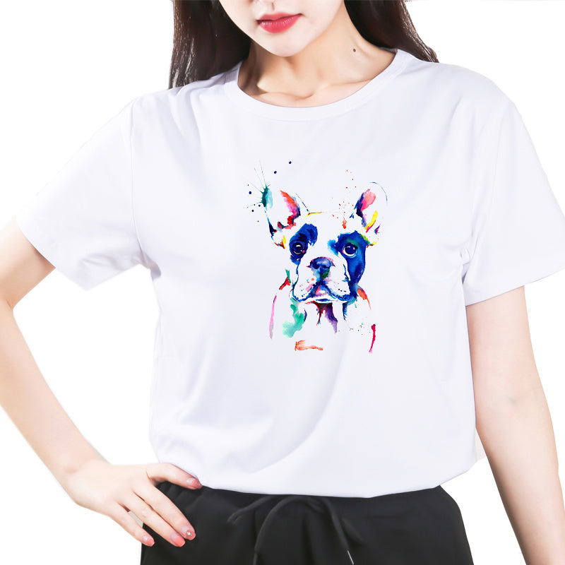 French Bulldog Dog Print All-match T-shirt For Men And Women