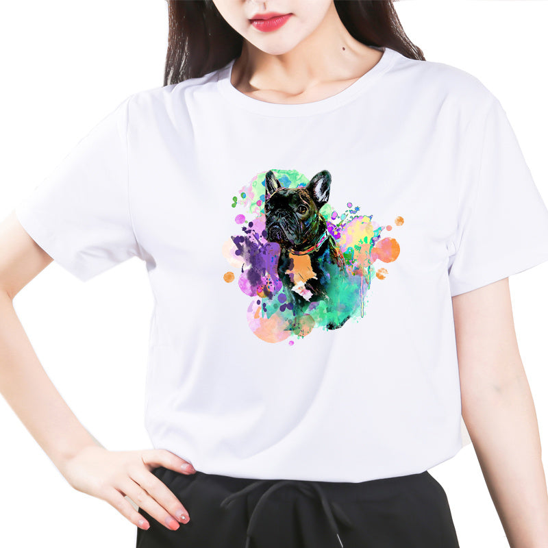 French Bulldog Dog Print All-match T-shirt For Men And Women