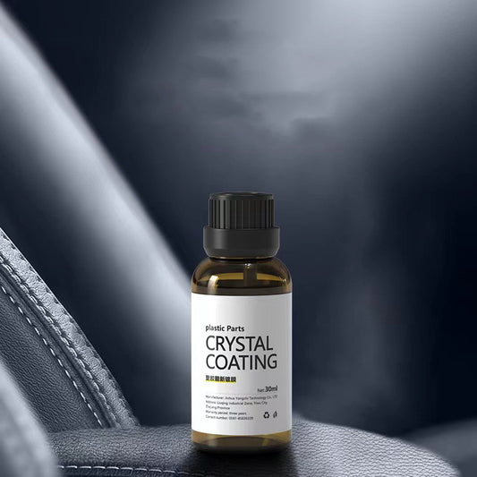 Bottle of crystal coating on a car interior background