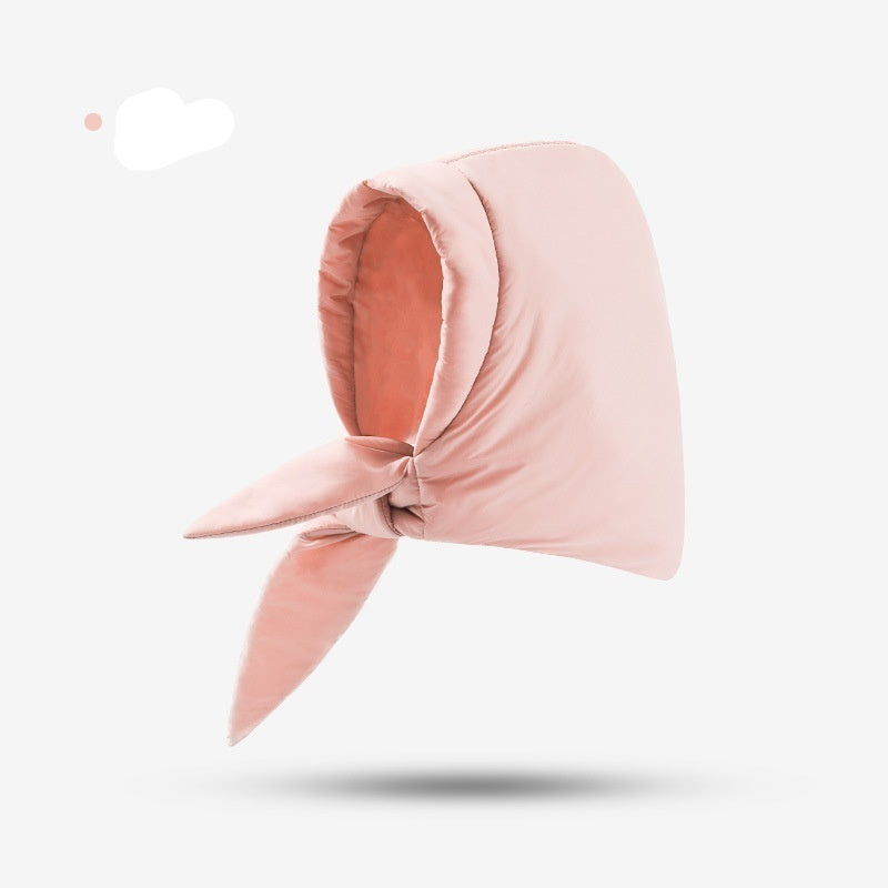 Pink headscarf with a knot on a white background