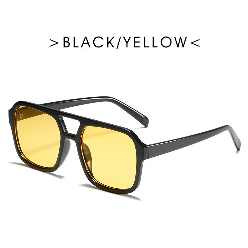 Square Double Beam Retro Sunglasses for Men & Women