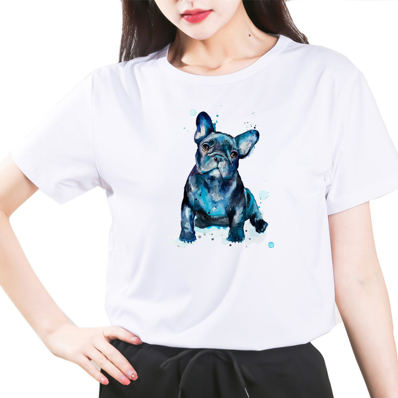 French Bulldog Dog Print All-match T-shirt For Men And Women