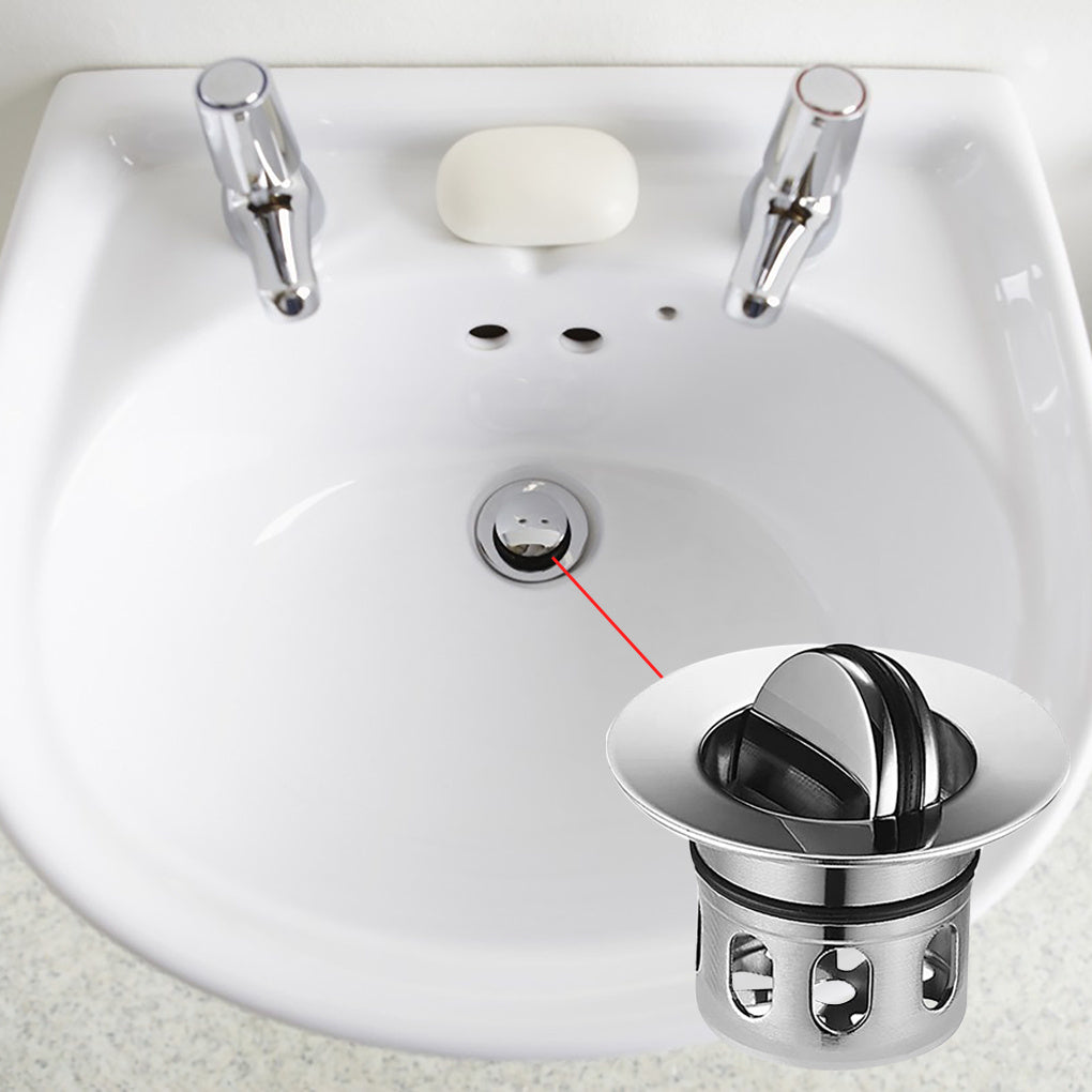 Explosion-Proof Stainless Steel Thickened Flap Basket Drain - Modern Ceramic Basin Accessory