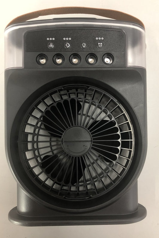 USB Air Cooler Fan with 5 Spray Modes, 7-Color LED, and 600ML Tank
