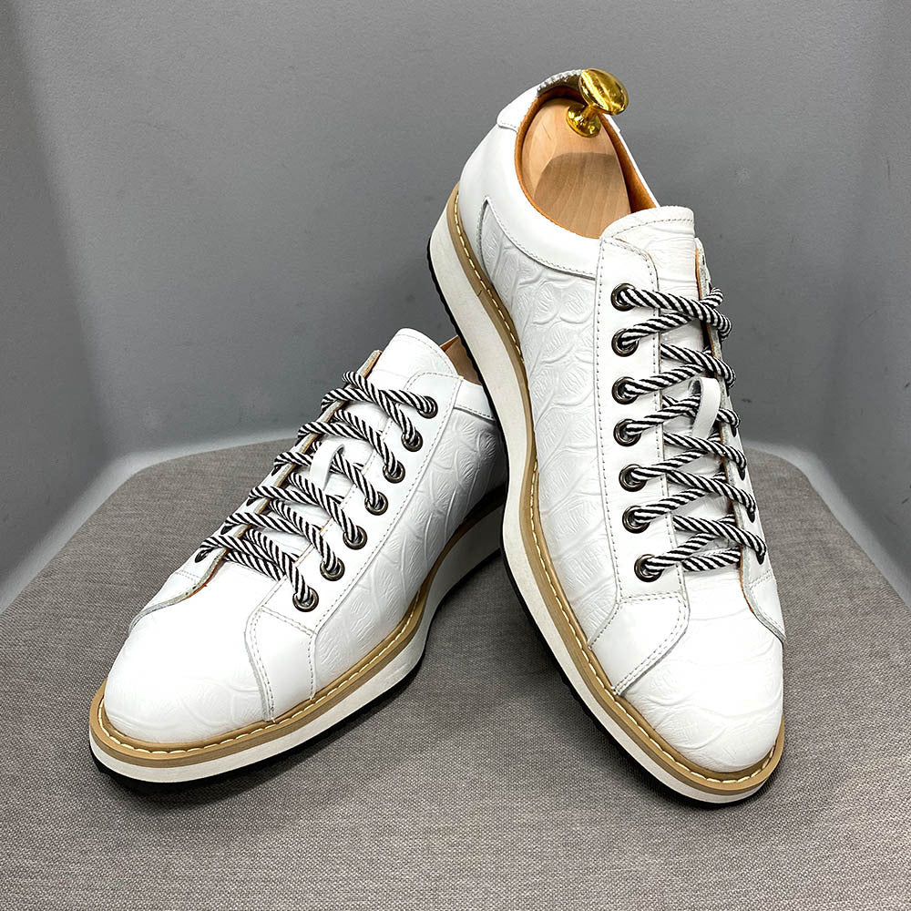 Fashion Pattern Embossed Handmade Shoes For Men