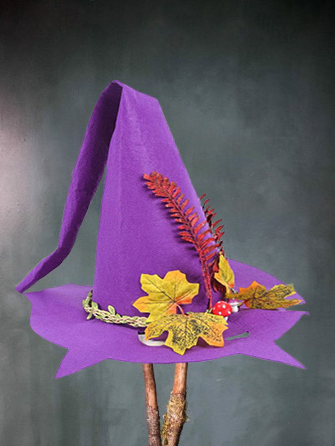 Women Modern Witch Hat Costume Pointed Wool Felt Halloween Party Hats Witch Hat Warm Autumn Winter Cosplay Props