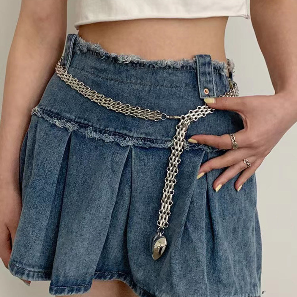 Men and Women Design Fashion Love Chain Pendant Waist Chain