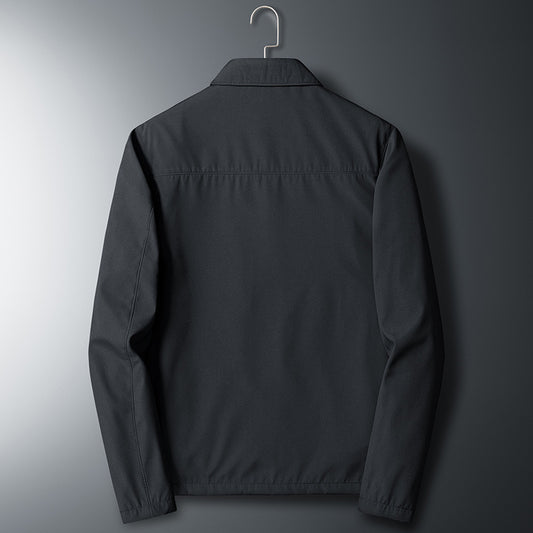 Middle aged turn down collar coat thin casual jacket