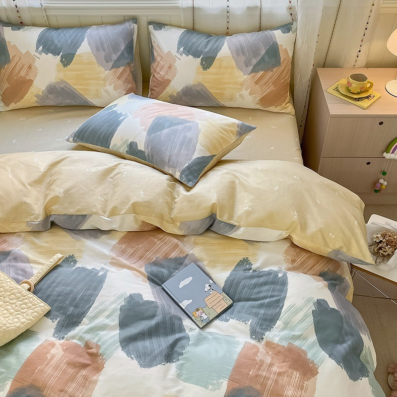Printed Cartoon Girl Quilt Cover Cotton Four-piece Bed Sheet