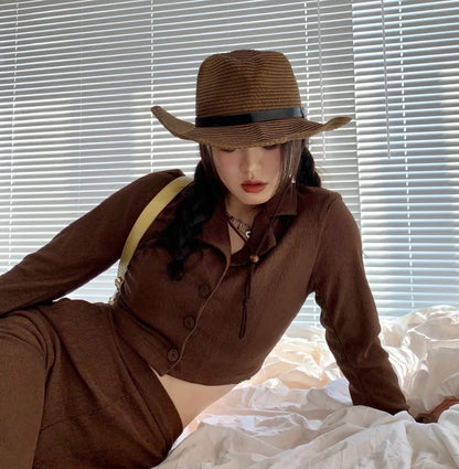Western Cowboy Hat Summer Woven Cool Hat