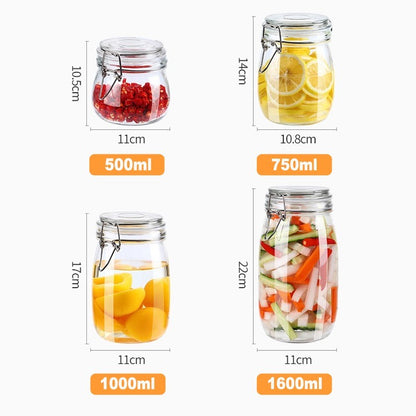 Glass Sealed Cans For Kitchen Food