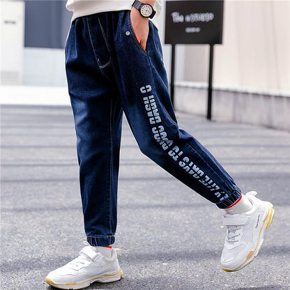 Boys Jeans - Autumn and Winter New One-piece Velvet
