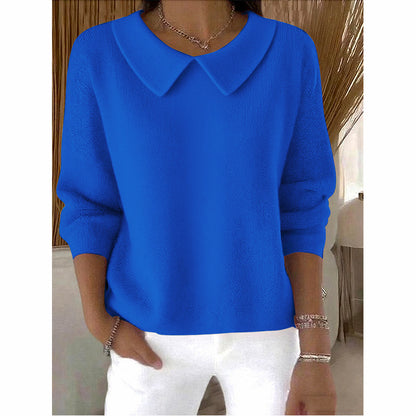 Women's Loose Casual Solid Color Long Sleeve Top-Comfortable & Stylish
