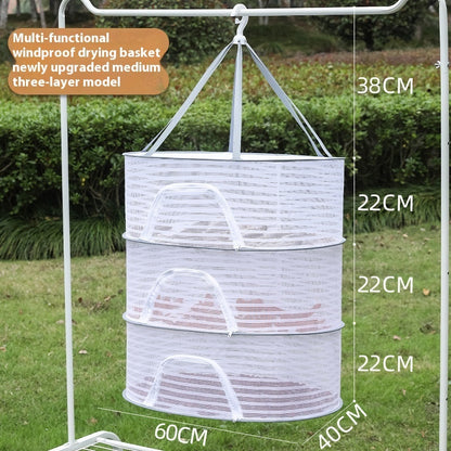 Hanging Network Dry Goods Artifact - Foldable Fly Cage for Balcony Drying