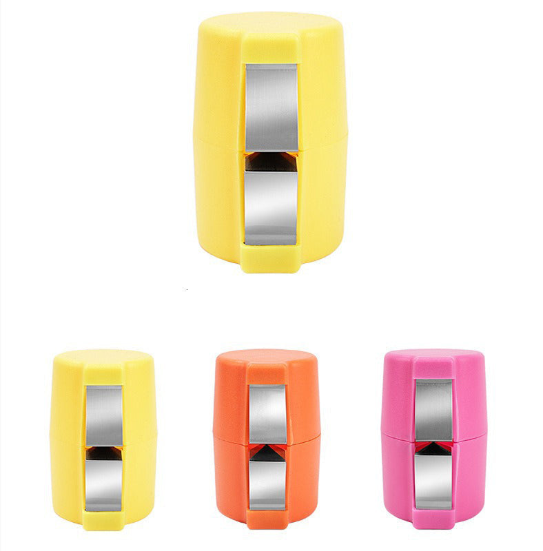 Three colorful tape dispensers with measurements on a white background